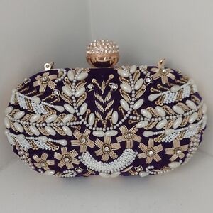 Embellished Purple Clutch